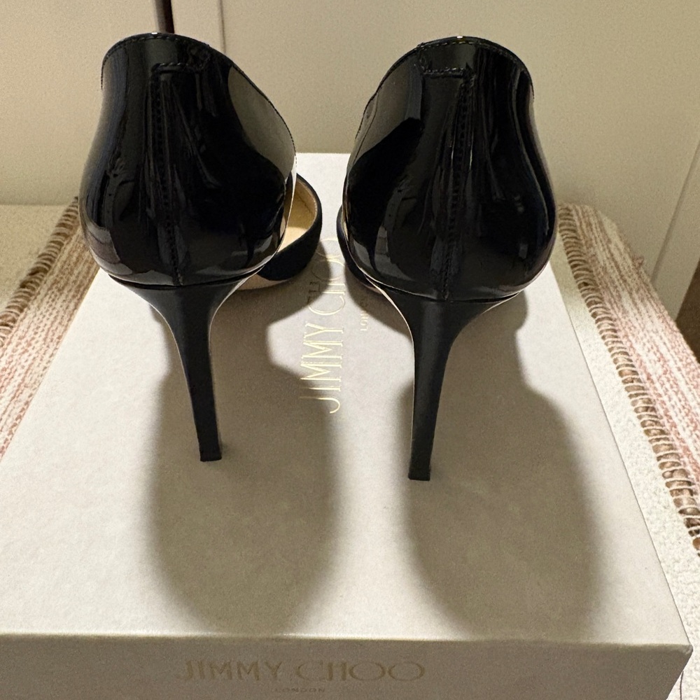 Jimmy Choo Darylin 85mm Suede and Patent Leather High Heel Pumps size 37 - Picture 2 of 7